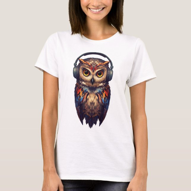 Midnight Echo – Abstract Owl with Soul T-Shirt (Front)