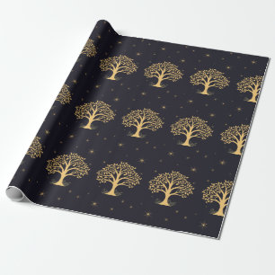 Midnight Elegance: Dark Blue Wedding Wrapping Paper