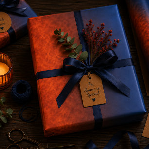 Midnight Emberfall Wrapping Paper Sheet