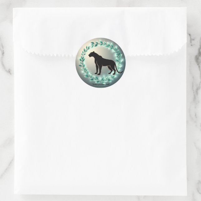 "Midnight Emerald Flame" Classic Round Sticker (Bag)
