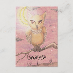 Midnight Eyes Cute Owl RSVP Goth Gothic Card