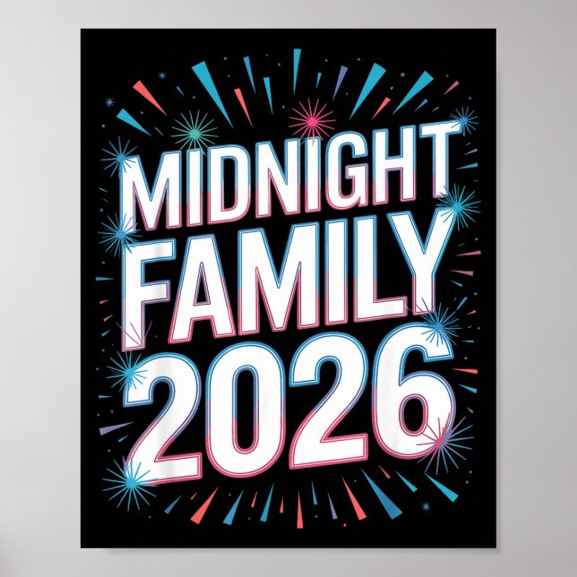 Midnight Family 2026 Fireworks Countdown Unity Spa Poster (Front)