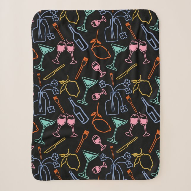 Midnight Feast Sherpa Blanket (Front)