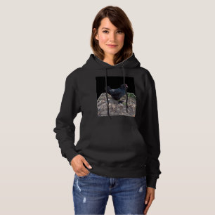 "Midnight Feathers: A Black Chicken in Popout Art" Hoodie