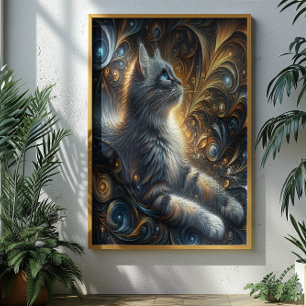 Midnight Feline Elegance Poster
