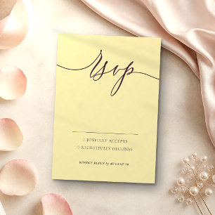 Midnight Fig & Champagne Modern Kindly Reply RSVP Card