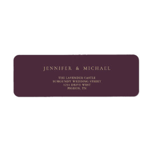 Midnight Fig & Champagne Wedding mowing address Return Address Label
