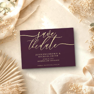 Midnight Fig & Champagne Wedding Save Date Photo Save The Date