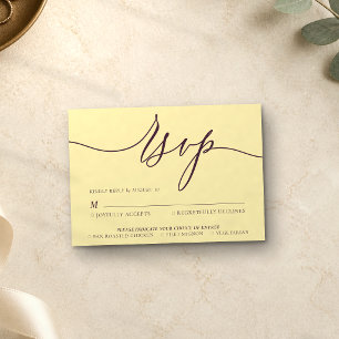 Midnight Fig Minimal Modern RSVP Card