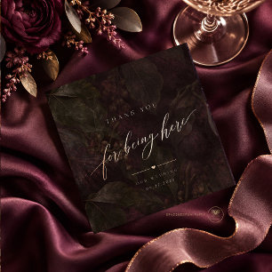 Midnight Fig Moody Botanical Wedding Napkin