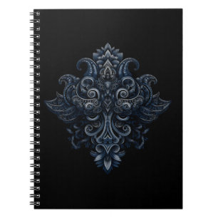 Midnight Filigree Crest Notebook