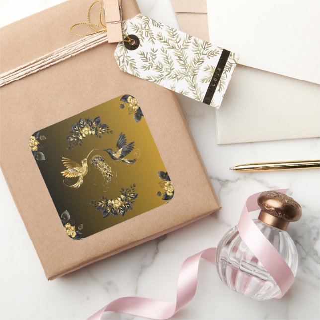 Midnight Floral Fusion Square Sticker (Gifting)
