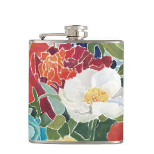 Midnight Florals I Hip Flask