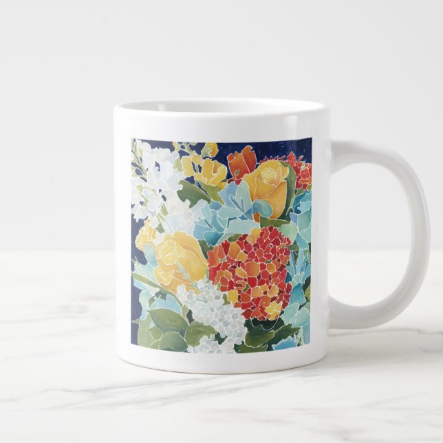 Midnight Florals II Large Coffee Mug (Right)