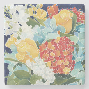 Midnight Florals II Stone Coaster