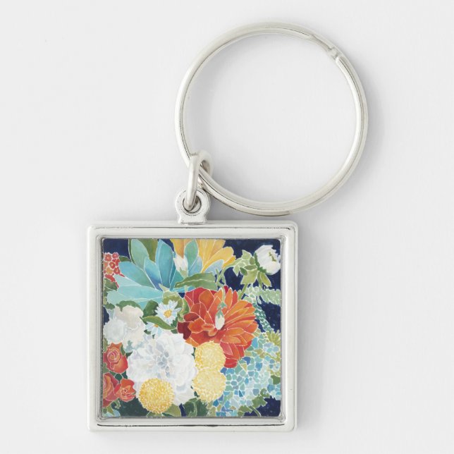 Midnight Florals III Key Ring (Front)