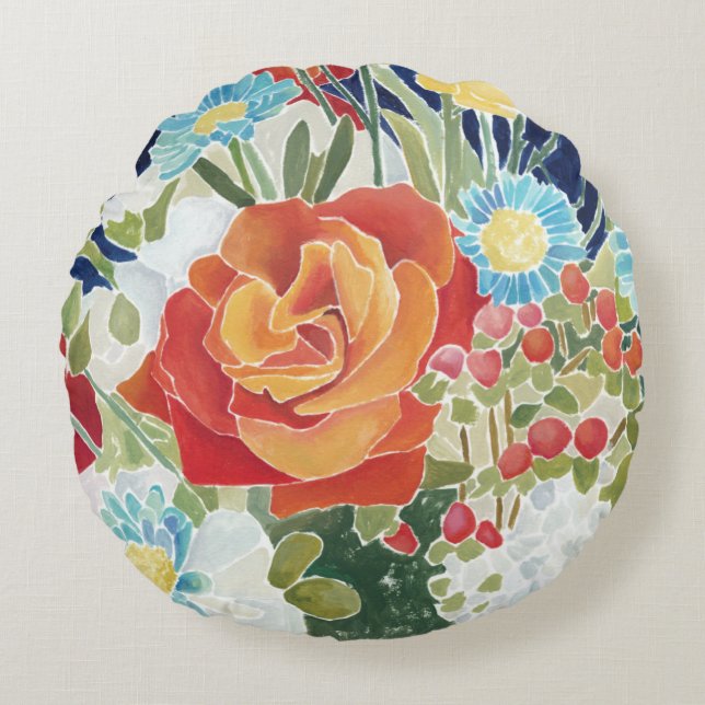 Midnight Florals IV Round Cushion (Front)