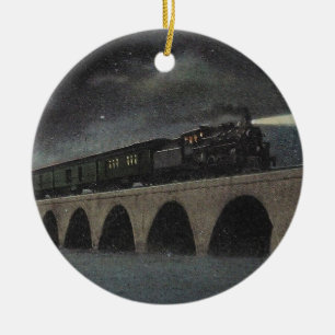 Midnight Florida Locomotive Ceramic Ornament