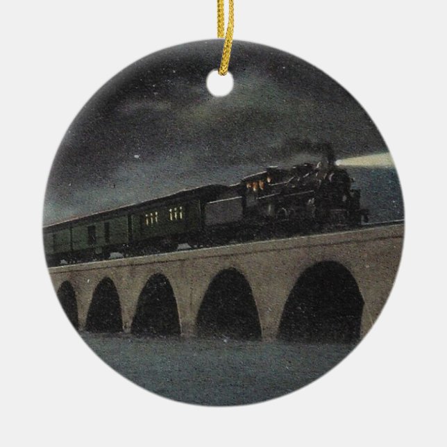 Midnight Florida Locomotive Ceramic Ornament (Front)
