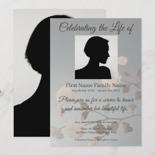 Midnight flower memorial invitation