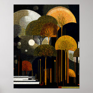 MIdnight Forest #4 - 4x5 Digital Download Poster