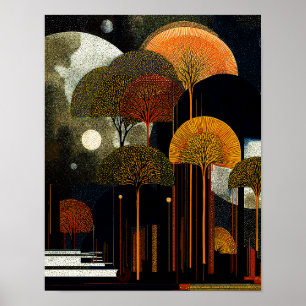 Midnight Forest #8 - 4x5 Digital Download Poster