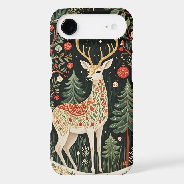 Midnight Forest Christmas Deer Case-Mate iPhone Case (Back)