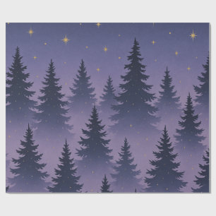 Midnight Forest Wrapping Paper – Starry Night Pine
