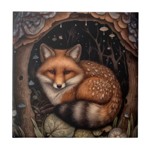 Midnight Fox Ceramic Tile
