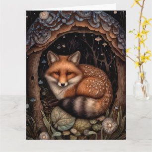Midnight Fox Folded Greeting Card