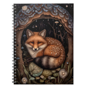 Midnight Fox Spiral Photo Notebook