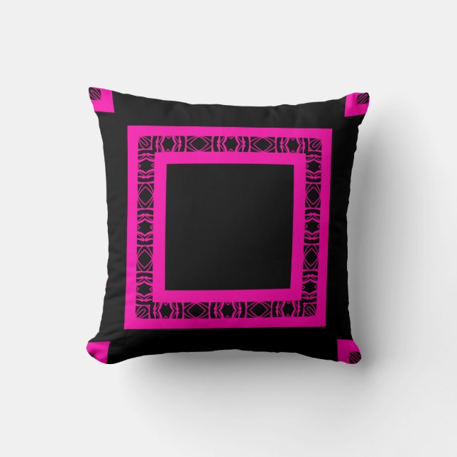 Midnight Fuchsia Geometric Cushion (Front)