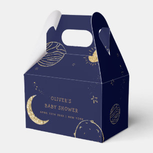 Midnight Galaxy Moon Star Boy Baby Shower  Favour Box