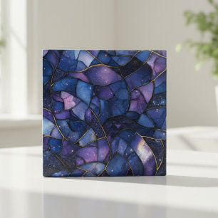 Midnight Galaxy Stained Glass Mosaic Ceramic Tile