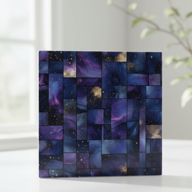Midnight Galaxy Stars Mosaic Ceramic Tile (Creator Uploaded)