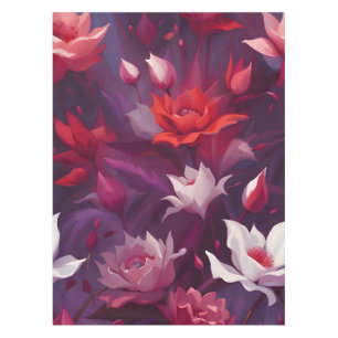 Midnight Garden Bloom Serenade Watercolor Tablecloth