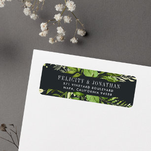 Midnight Garden   Botanical Return Address Label