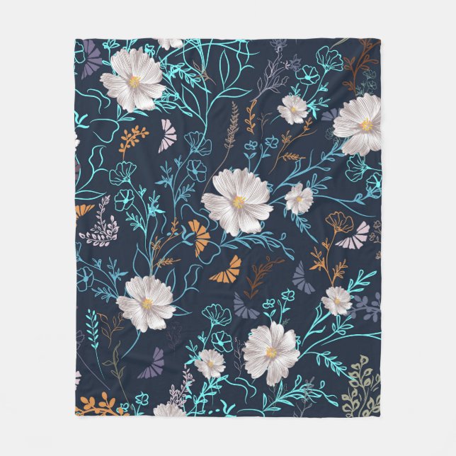 Midnight Garden Fleece Blanket (Front)