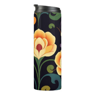 Midnight Garden Floral Travel Tumbler