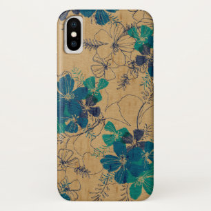Midnight Garden Hawaiian Faux Wood iPhone X Case