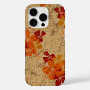 Midnight Garden Hawaiian Faux Wood Red iPhone 16 Pro Case