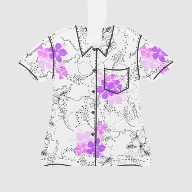 Midnight Garden Hawaiian Hibiscus Aloha Shirt Ornament (Front)