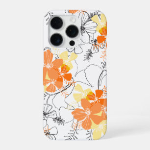 Midnight Garden Hawaiian Hibiscus Floral Papaya iPhone 16 Pro Case