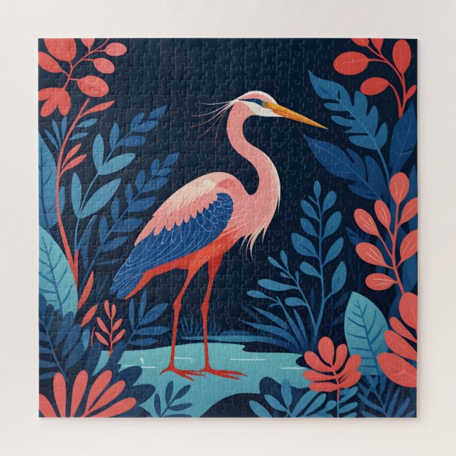 midnight garden heron puzzle (Vertical)
