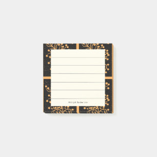 Midnight Garden Line Golden Amber Post-it Notes