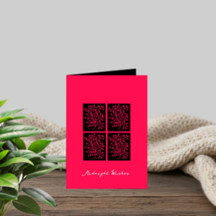 Midnight Garden Line Raspberry Bloom Birthday Card