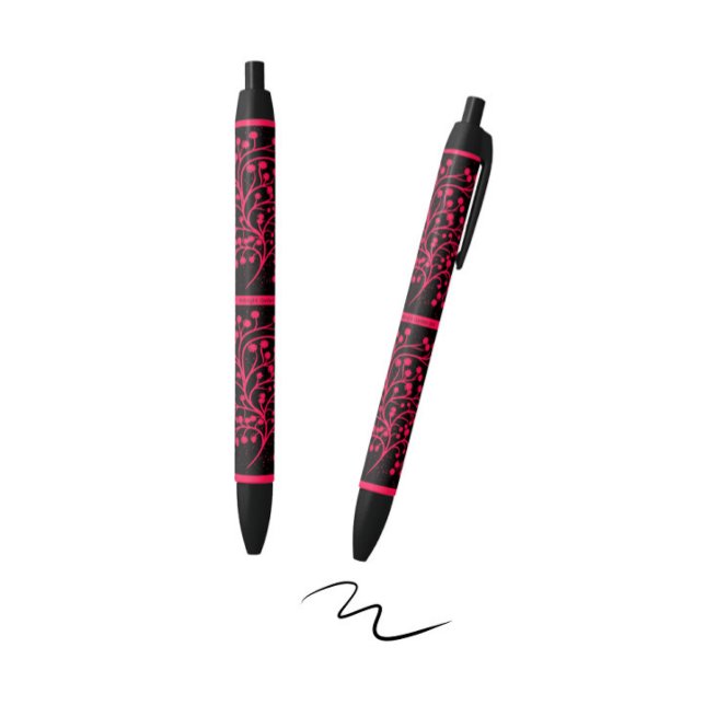 Midnight Garden Line Raspberry Bloom Black Ink Pen (Creator Uploaded)