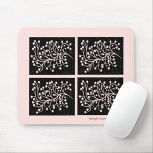 Midnight Garden Line Soft Pink Mouse Pad