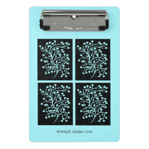 Midnight Garden Line Turquoise Mist Mini Clipboard