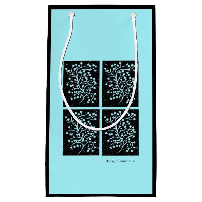 Midnight Garden Line Turquoise Mist Small Gift Bag (Front)